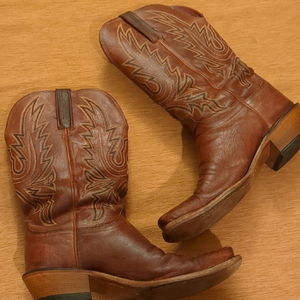 Brown Leather Cowboy Boots Lucchese size 9